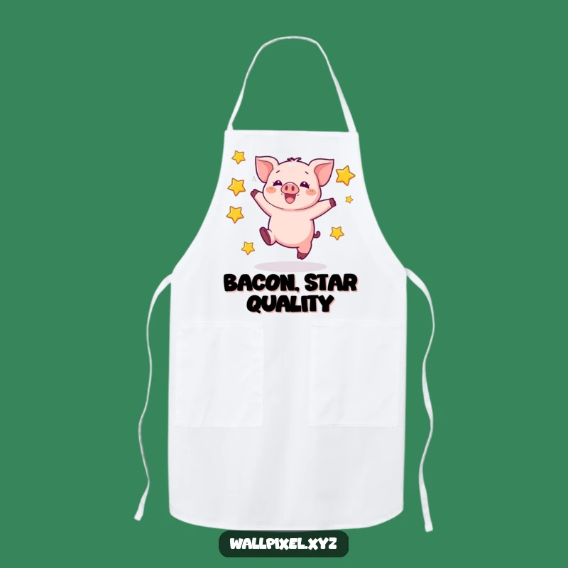 Funny Pixel Piglet Apron - Excited Jumper, Perfect Funny Gift for Cooks