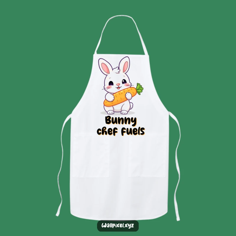 Funny Pixel Rabbit Carrot Apron - Glowing Veggie, Perfect Funny Gift for Cooks