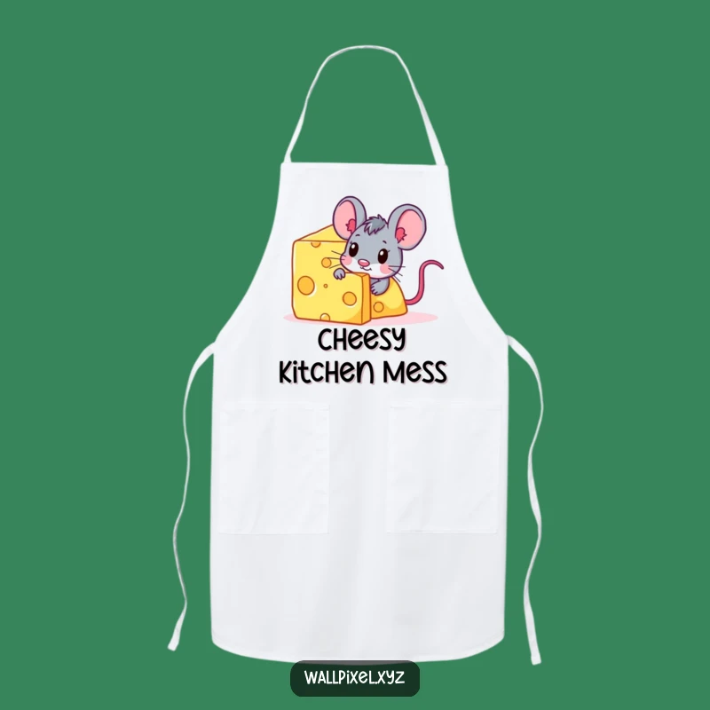 Funny Pixel Mouse Cheese Apron - Cheesy Kitchen Gift