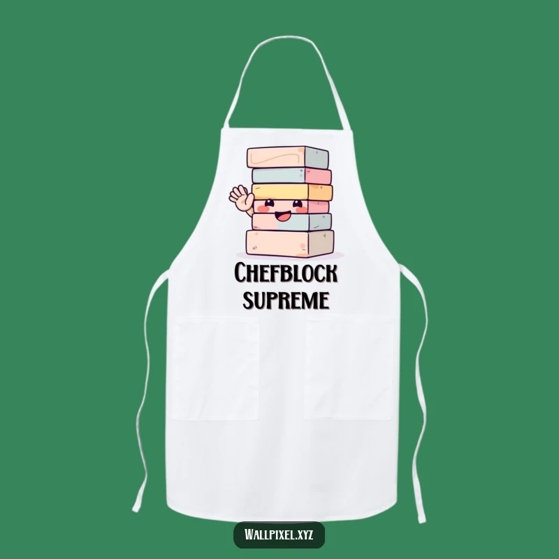 Funny Apron: Cheerful Waving Blocks, Perfect Kitchen Accessory for a Funny Cook