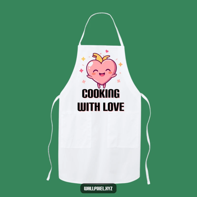 Funny Pixel Heart Apron: Joyful Pulse Kitchen Wear, Hilarious Chef Gift!