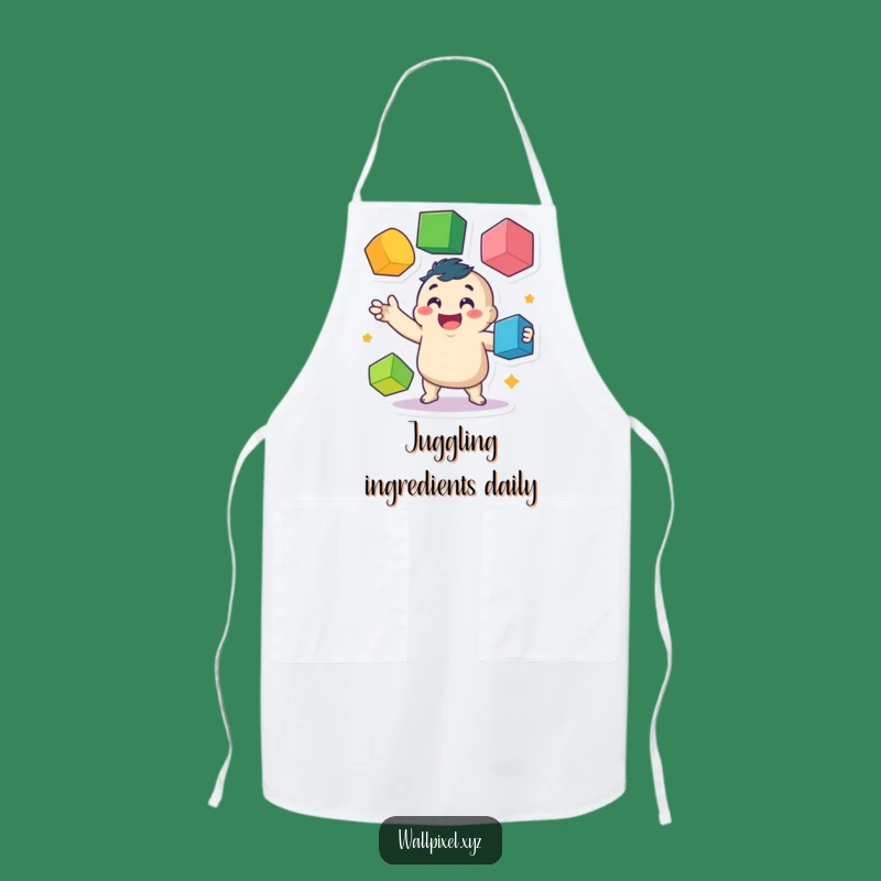 Funny Apron: Pixel Juggler Chef, Colorful Cubes, Perfect for a Funny Cook