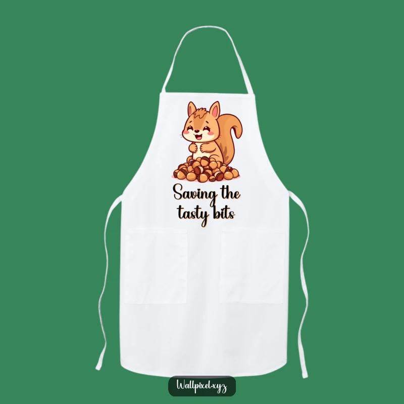 Funny Blocky Squirrel Apron: Acorn Hoarding Chef, Perfect Funny Gift for Cooks