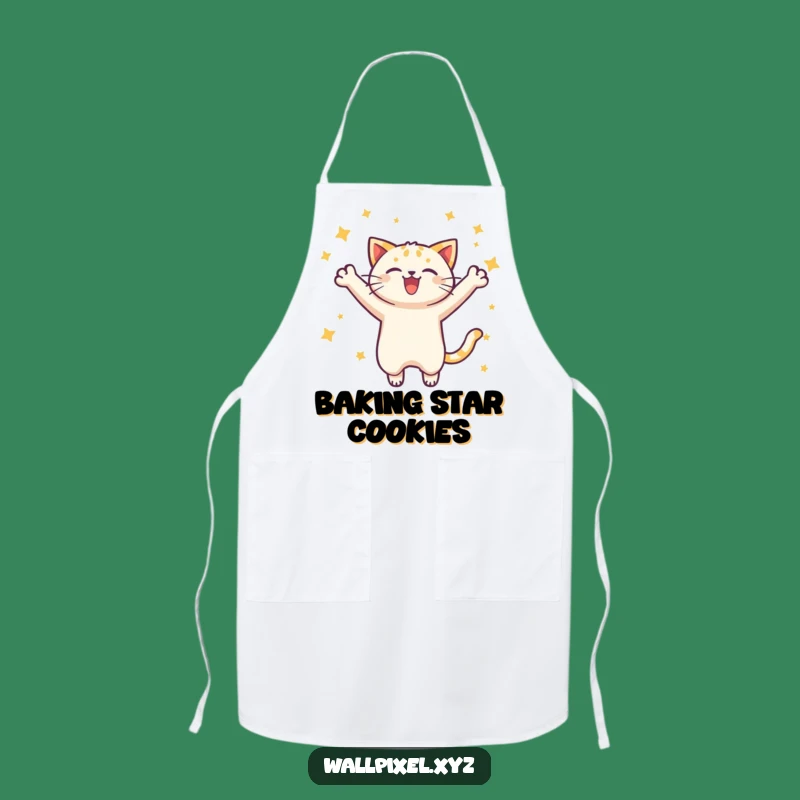 Funny Pixel Cat Apron - Cook Up Retro Gaming Fun