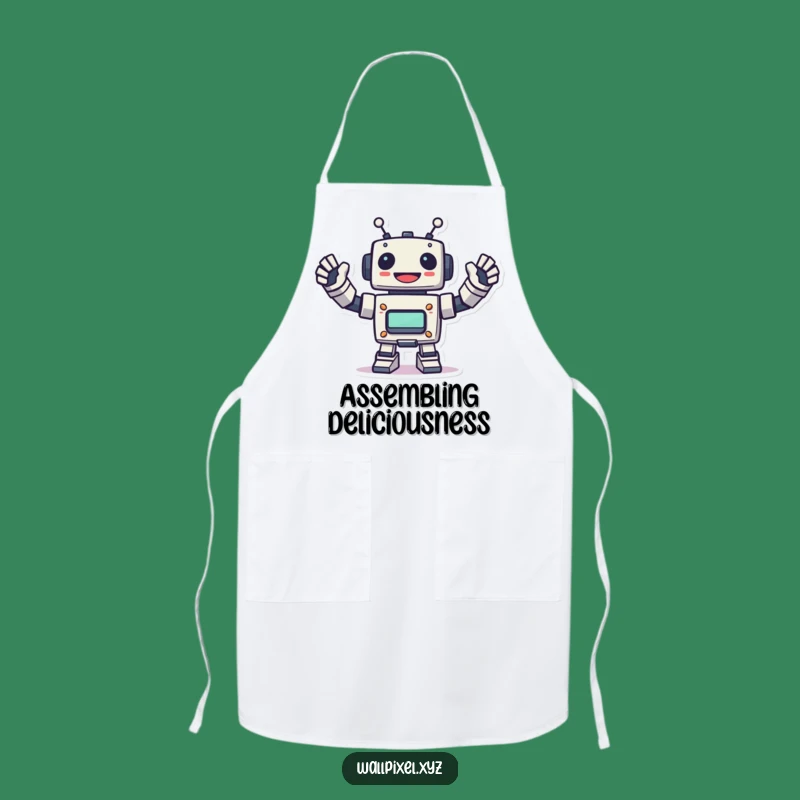 Funny Pixel Robot Apron - Cook Up Retro Tech Fun