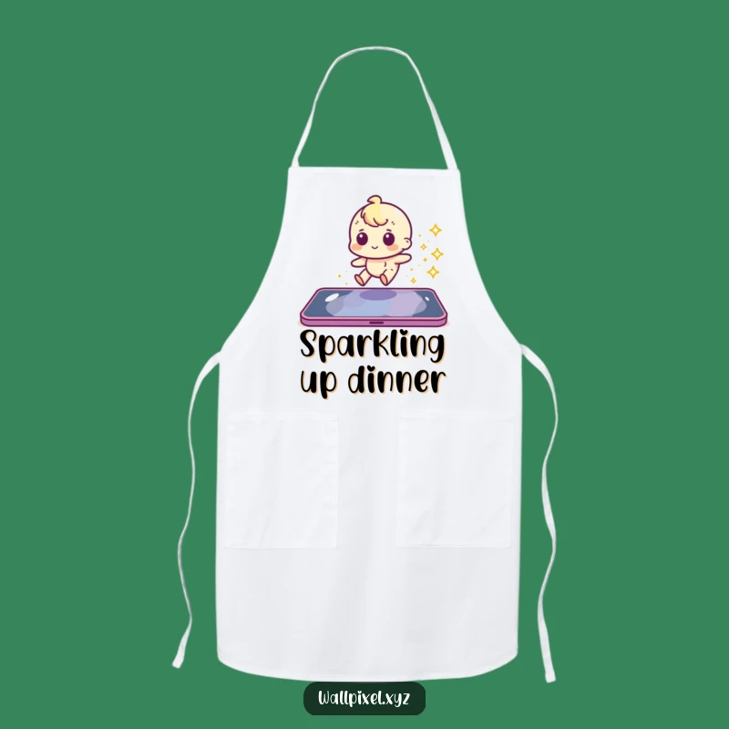 Funny Pixel Slide Sparkle Apron - Retro Chef's Funny Gift