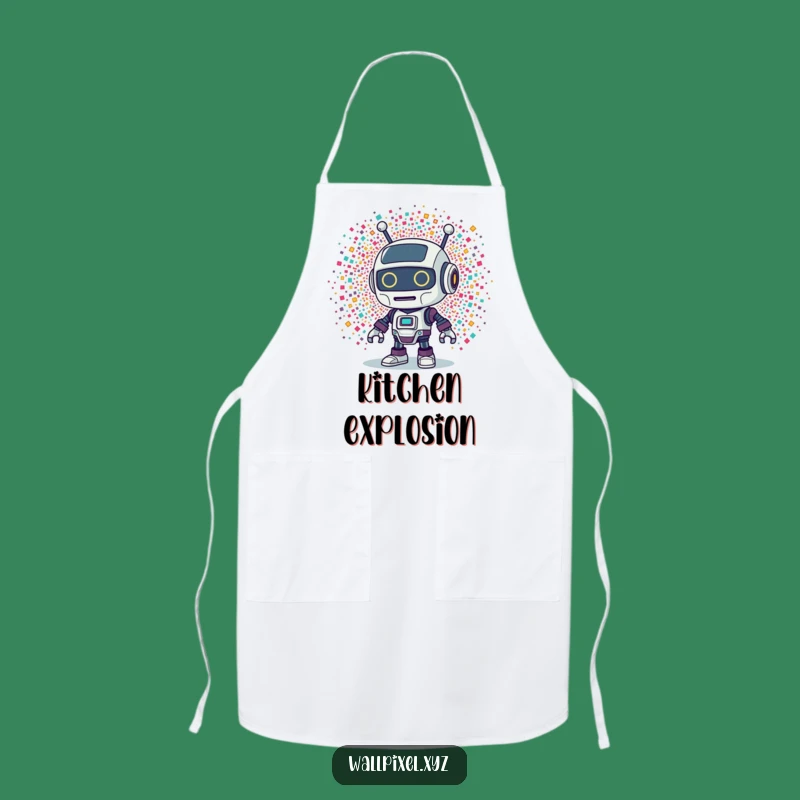 Funny Retro Robot Apron: Hilarious Kitchen Wear for Tech Savvy Cooks