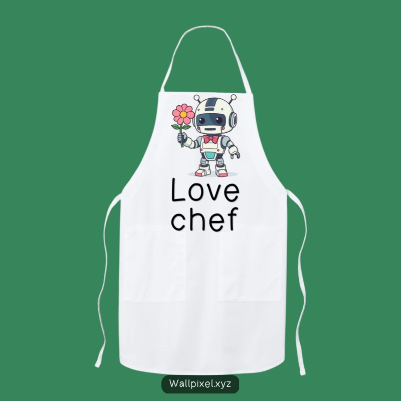 Funny Retro Robot Flower Apron, A Whimsical Kitchen Gift