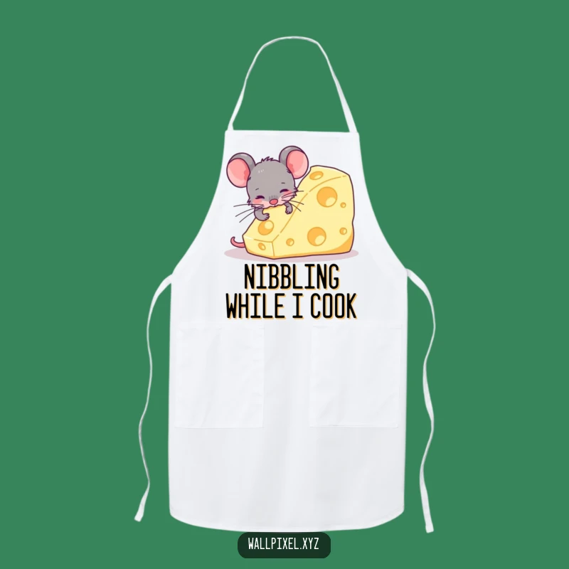 Funny Pixel Mouse Cheese Apron - Kitchen Fun for Gamers
