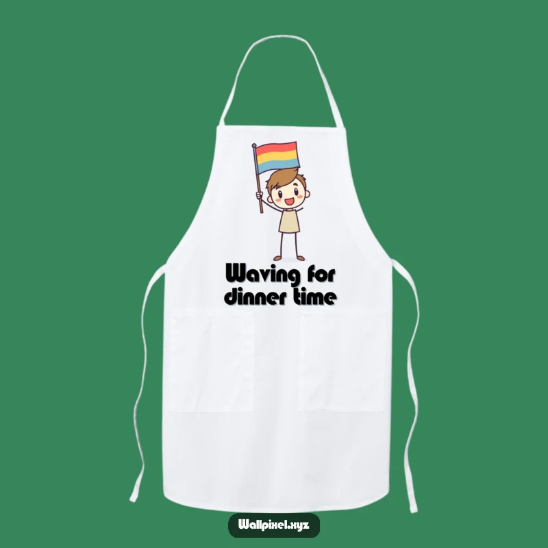 Chef's Funny Stick Figure Flag Apron: Celebrate While You Cook!