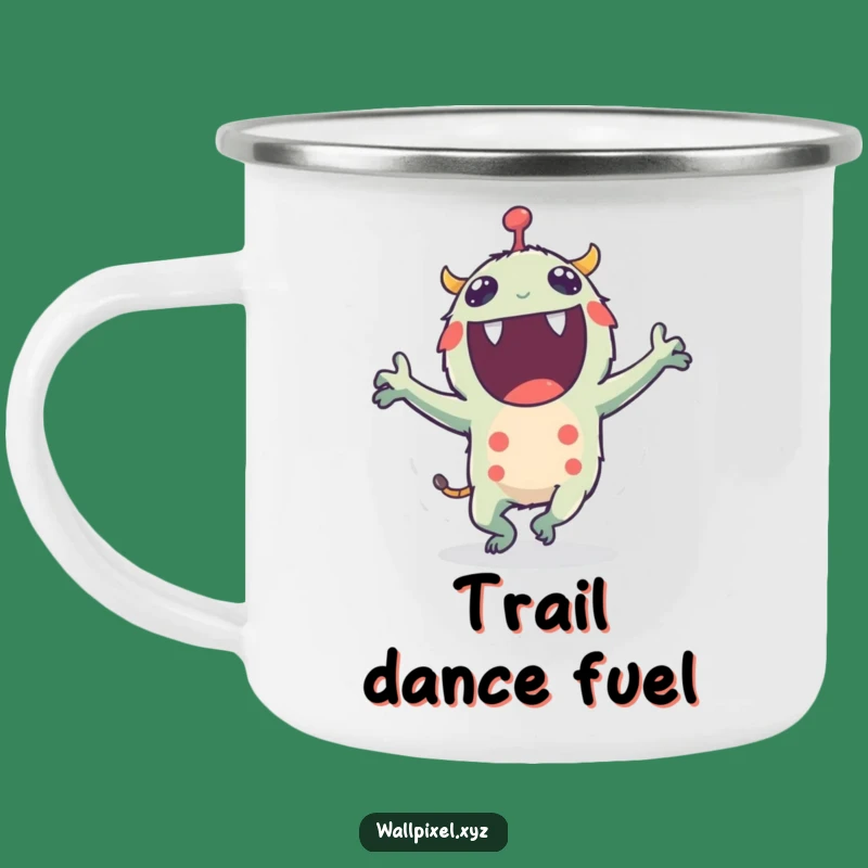 Adventure Funny Pixel Monster Camping Mug: Dance Under the Stars