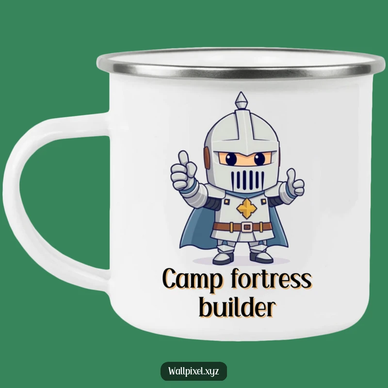 Funny Block Knight Camping Mug: Sip Positively Around the Campfire!