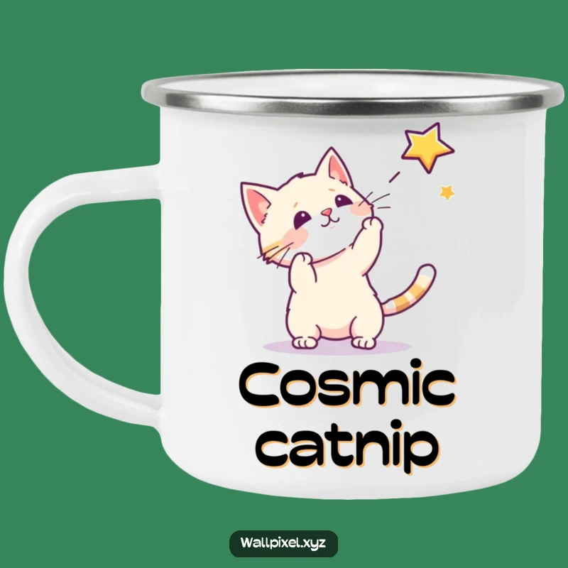 Adventure Funny Pixel Cat Camping Mug: Retro Gaming Outdoors