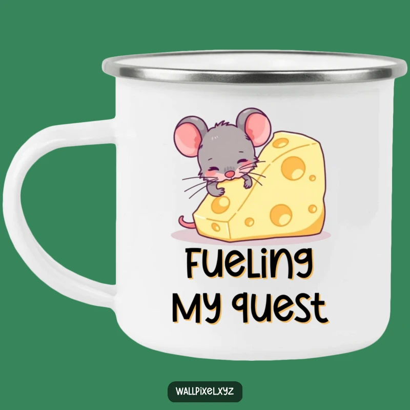 Durable Funny Pixel Mouse Cheese Camping Mug - Outdoor Adventure Fun