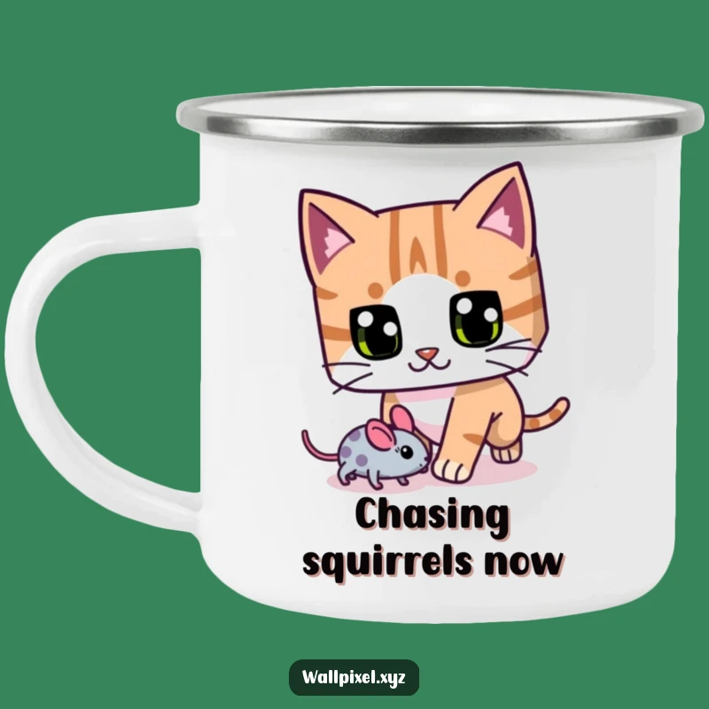 Funny Pixel Cat Camping Mug: Durable Hunter for Outdoor Adventures Gift