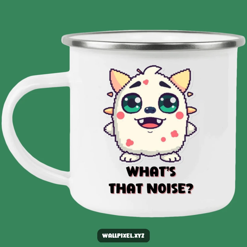 Funny Pixel Monster Camping Mug: Adventure and Surprise with This Blocky Eyed Cup