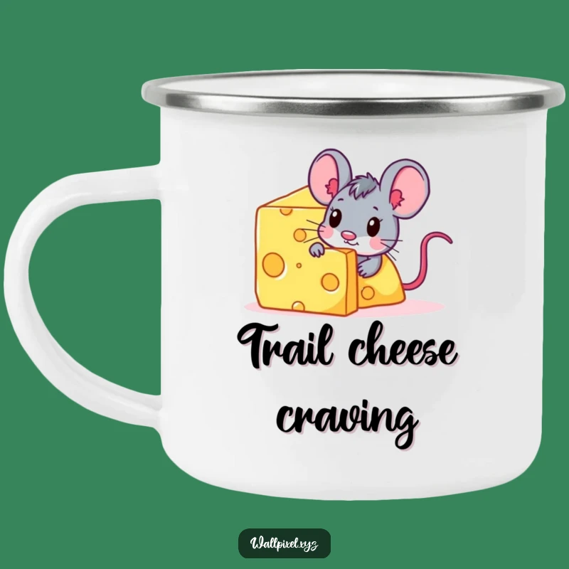 Funny Pixel Mouse Cheese Camping Mug - Cheesy Outdoor Gear