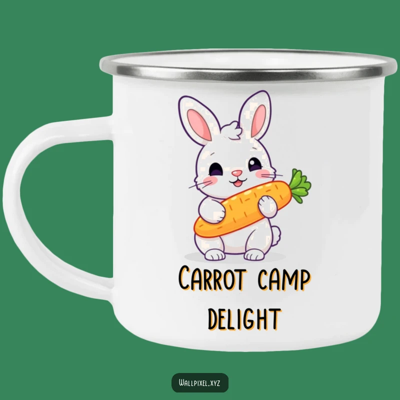 Funny Pixel Rabbit Carrot Camping Mug - Glowing Veggie, Perfect Funny Gift