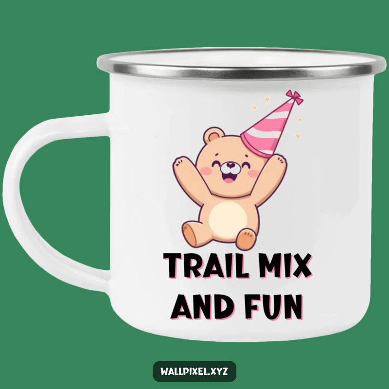Funny Pixelated Bear Party Camping Mug - Your Adventure's Humorous Companion Gift!