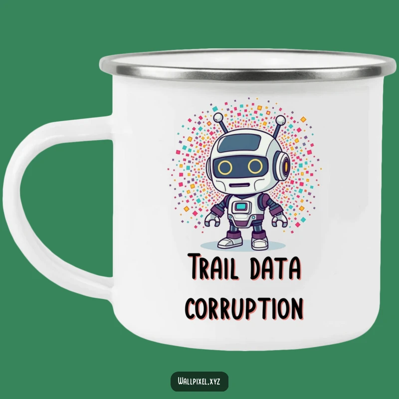 Funny Retro Robot Camping Mug: Hilarious Outdoor Gear for Tech Adventurers