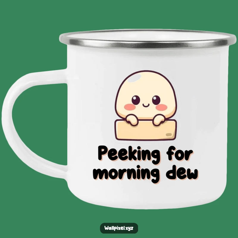 Retro Funny Pixel Blob Camping Mug: Your Quirky Outdoor Companion Gift