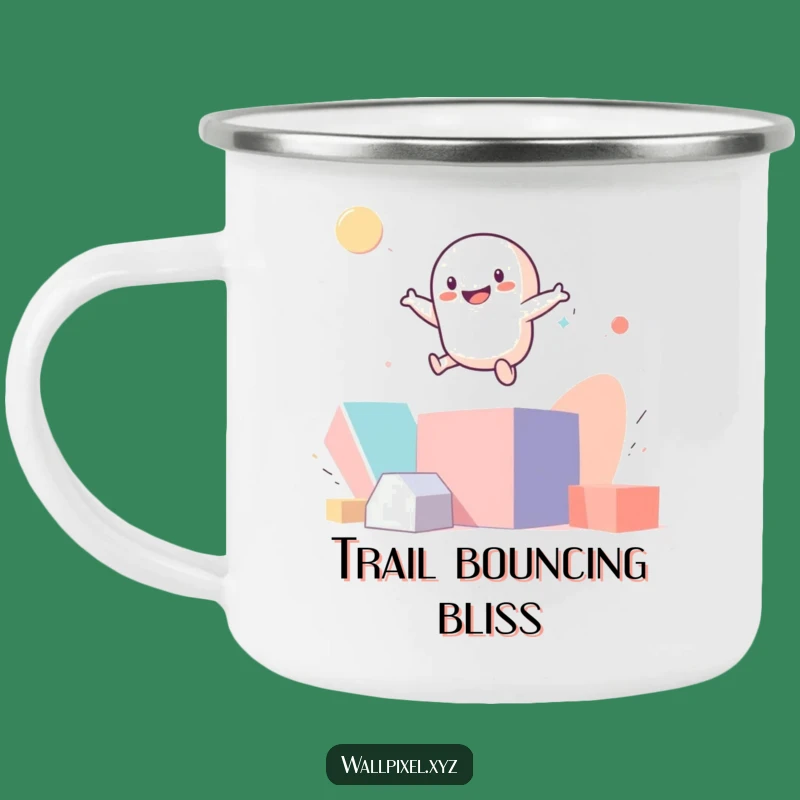 Funny Pixel Bounce Camping Mug - Geometric Outdoor Fun