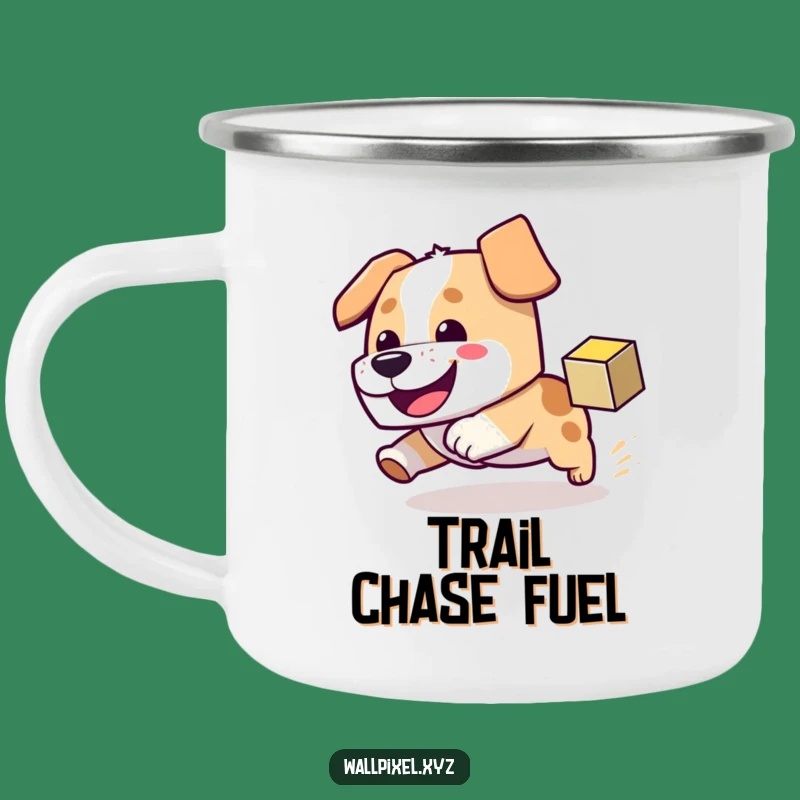 Funny Block Dog Camping Mug - Pixel Coffee for Your Adventures