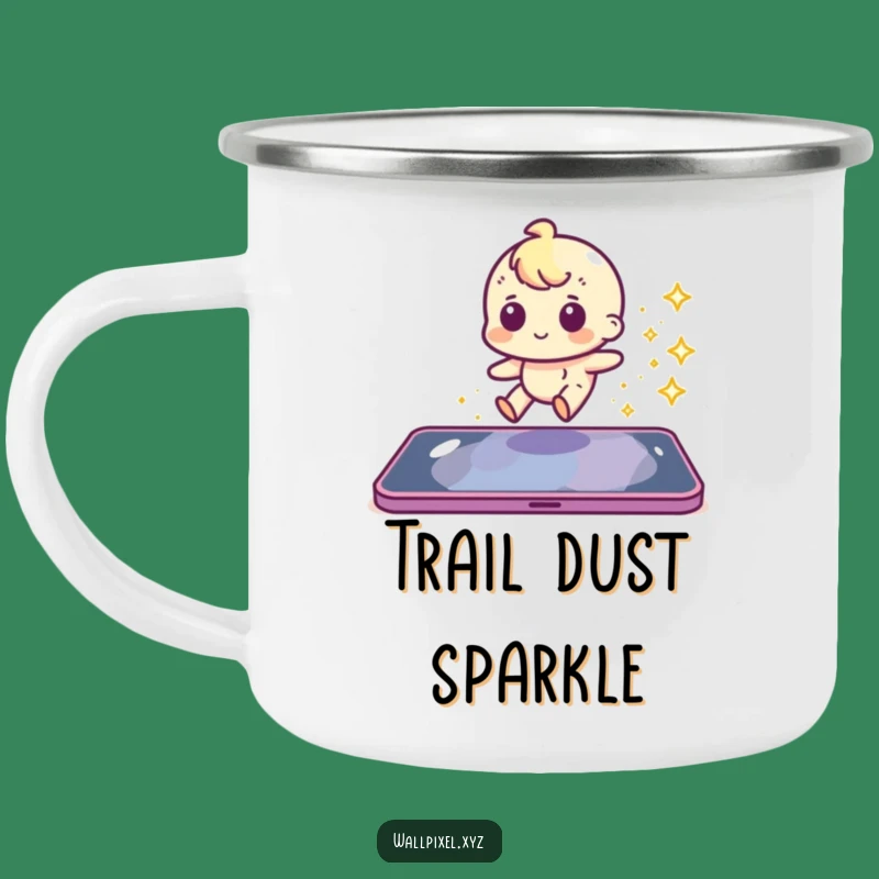 Funny Pixel Slide Sparkle Camping Mug - Retro Outdoor Gear