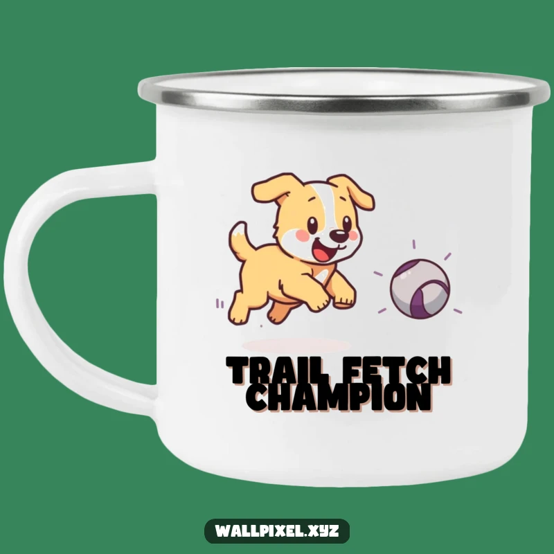 Funny Pixel Dog Camping Mug - Retro Gaming Outdoor Fun