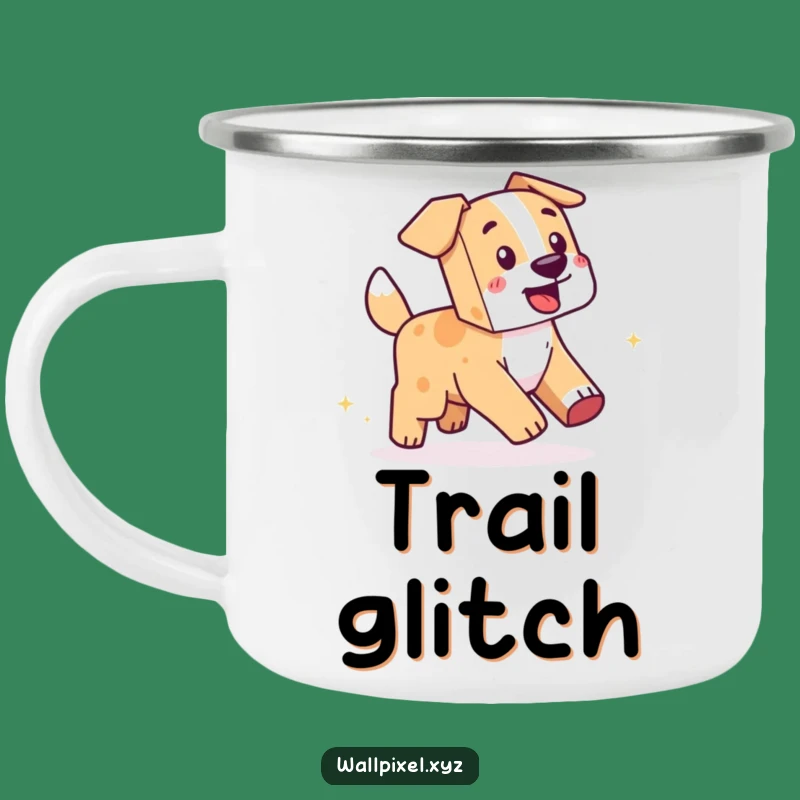 Funny Pixel Dog Camping Mug: Hilarious Outdoor Gear for Gamers