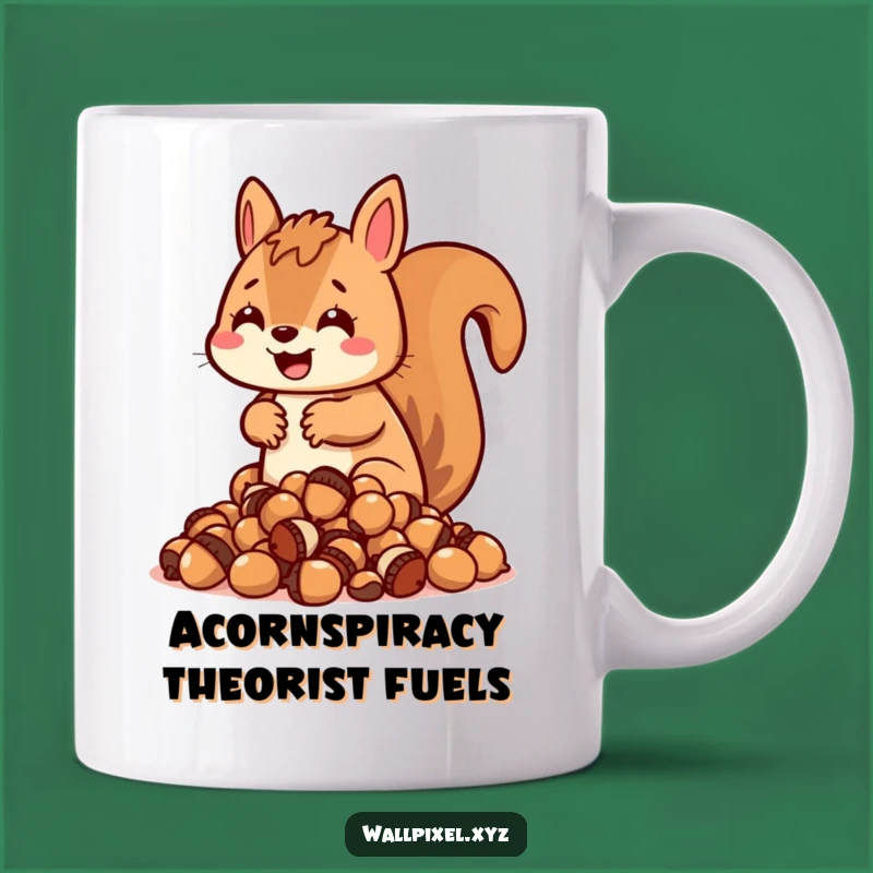 Funny Blocky Squirrel Mug: Acorn Hoarder, Perfect Funny Gift for Nutty Friends