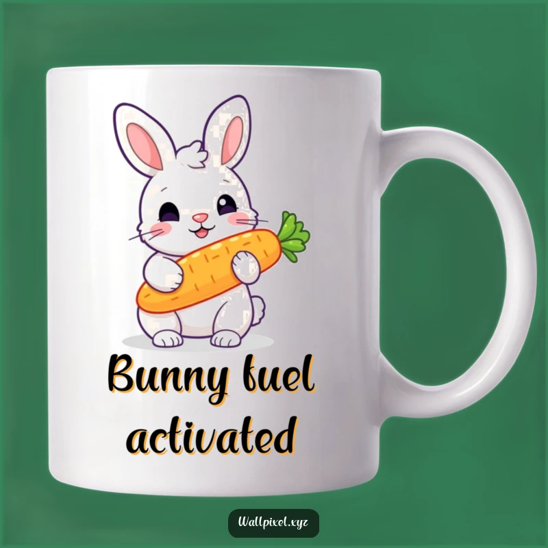 Funny Pixel Rabbit Carrot Mug - Glowing Veggie, Perfect Funny Gift for Bunny Lovers