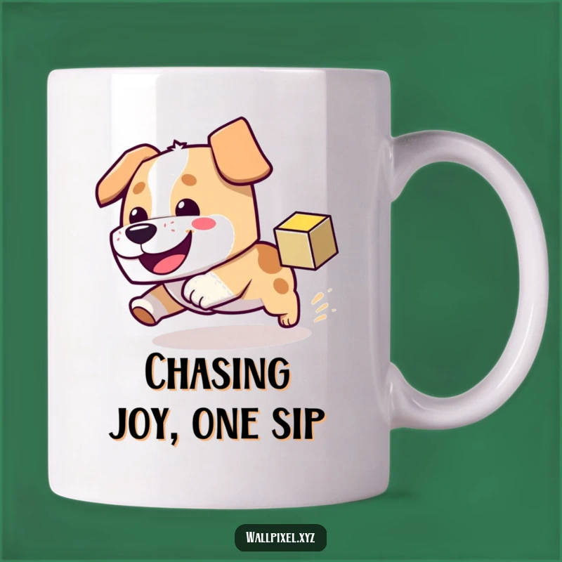 Funny Block Dog Mug - Pixel Chase Gift for Dog Lovers