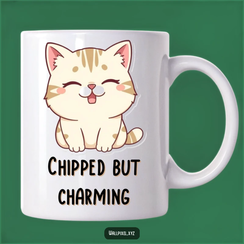 Funny Pixel Cat Mug: Winking Rogue, Quirky Funny Gift for Cat Lovers