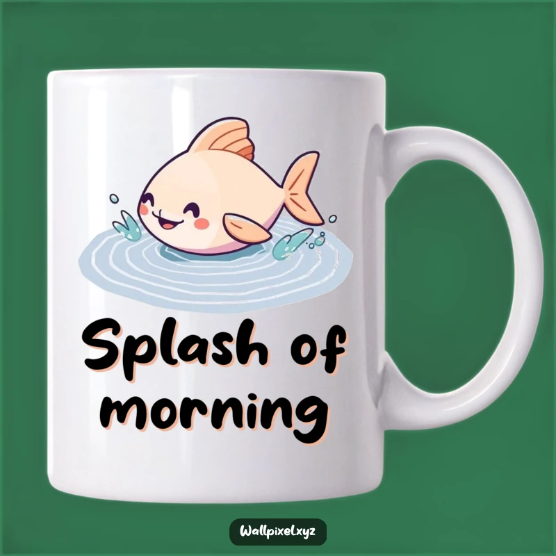 Funny Geometric Fish Mug: Splash into Fun with This Pixelated Puddle Gift