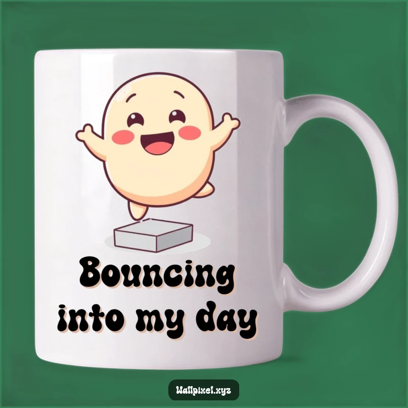 Funny Pixel Blob Mug: Joyful Bouncing Character for a Happy Gift