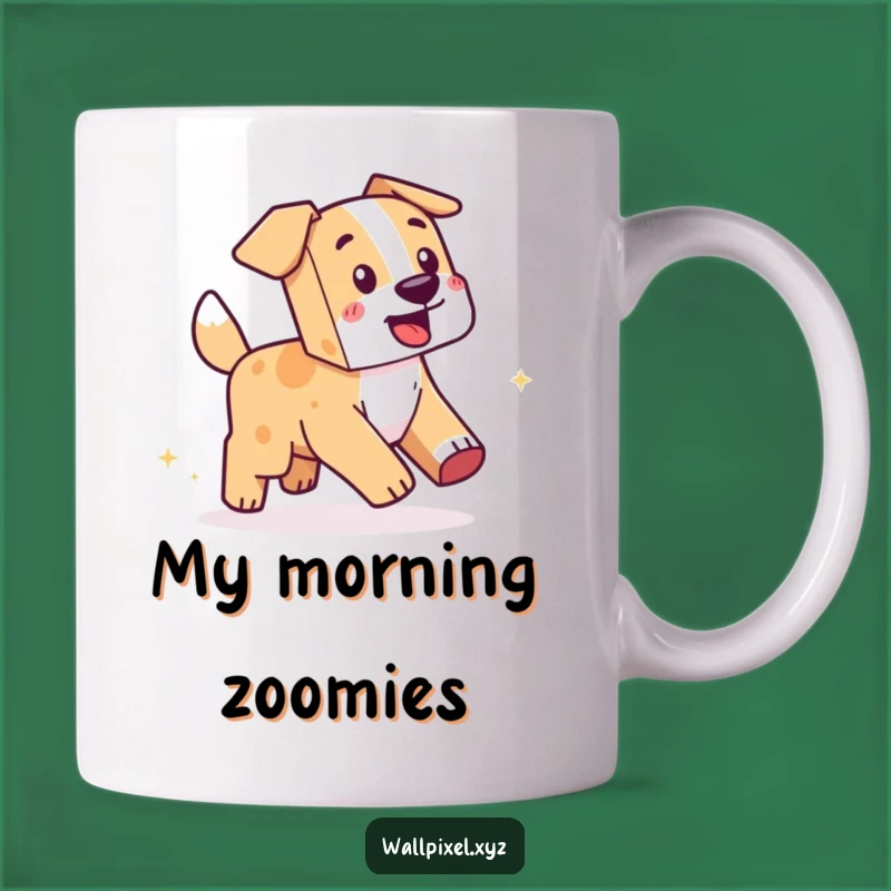 Funny Pixel Dog Tail Chase Mug: Hilarious Gift for Gamers and Dog Lovers