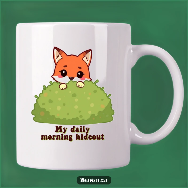 Funny Pixel Fox Mug: Adorable Blocky Character Peeking, Perfect Gift for Gamers!
