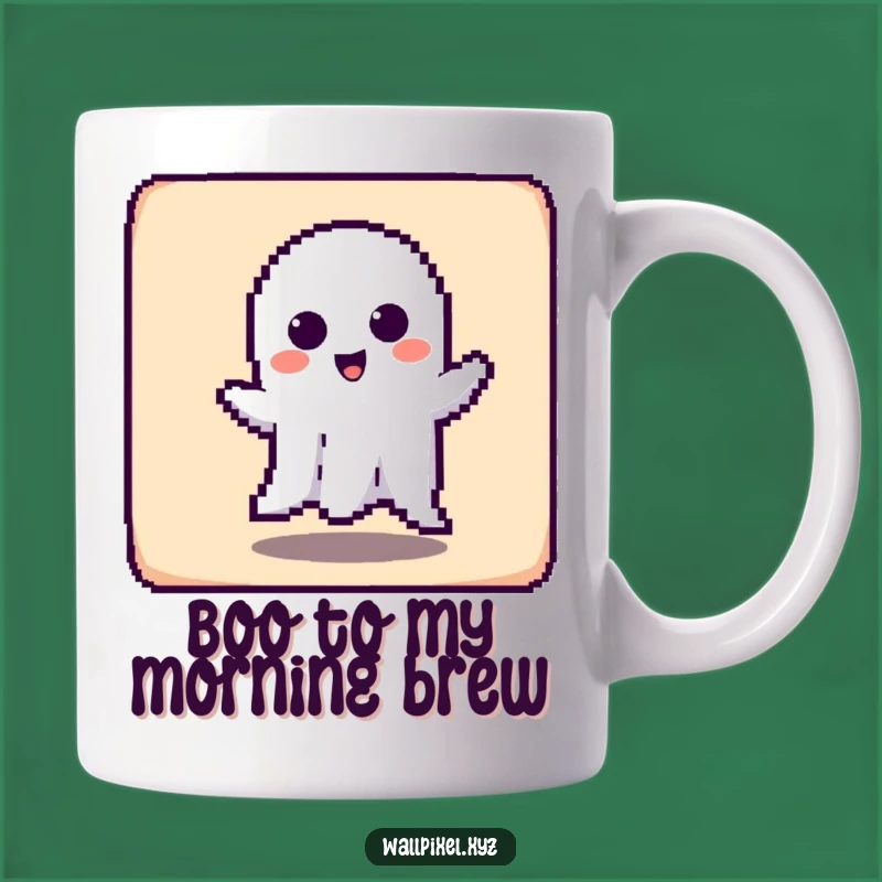 Funny Pixel Ghost Haunt Mug: A Spooky Gamer Gift for Playful Souls
