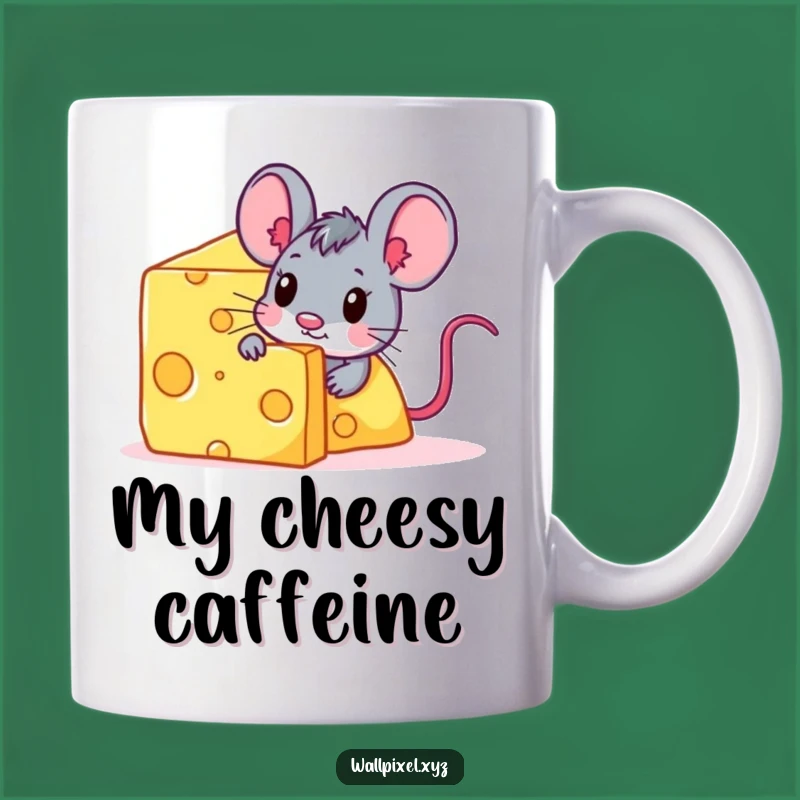 Funny Pixel Mouse Cheese Mug - Greedy Gamer Gift