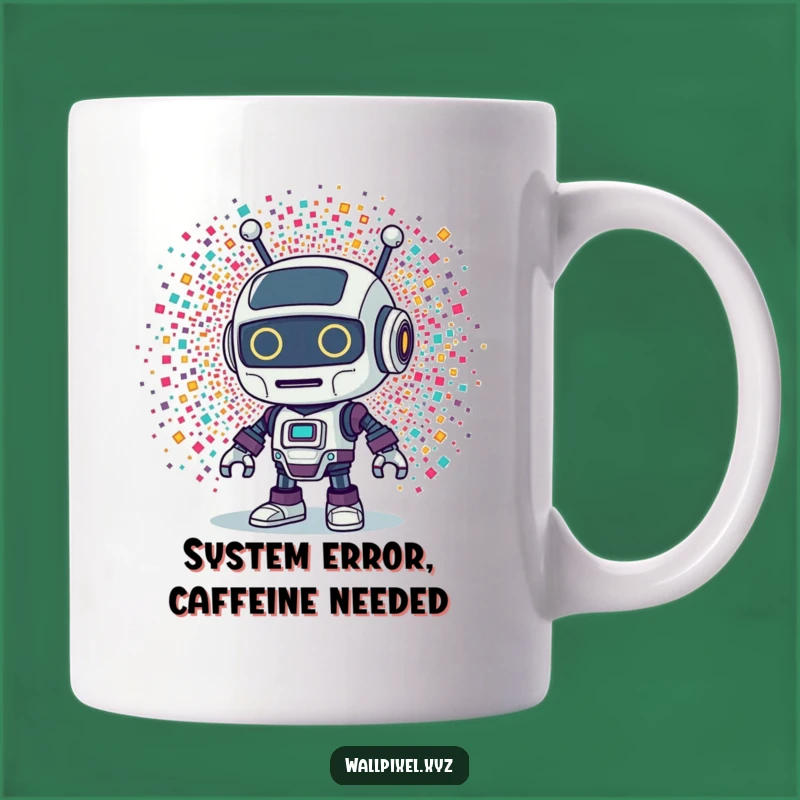 Funny Retro Robot Pixel Mug: Hilarious Gift for Techies and Sci-Fi Fans
