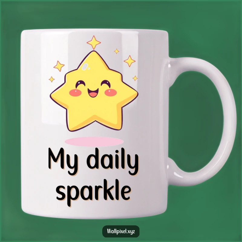 Funny Pixel Star Mug: Twinkling Joyful Design, Perfect Gift for Gamers!
