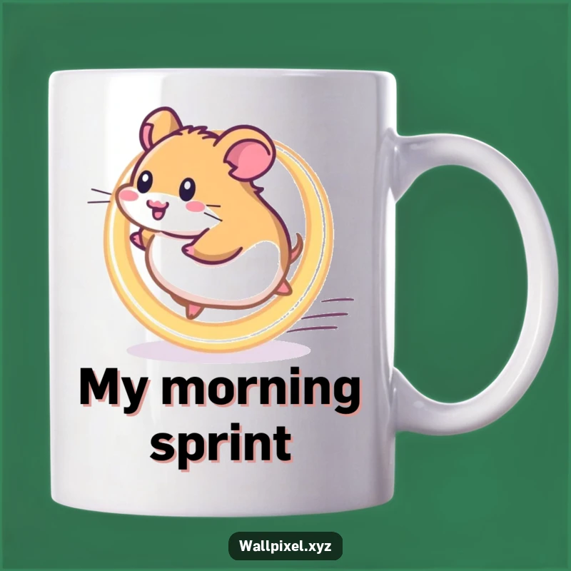 Funny Pixel Hamster Wheel Mug, a Hilarious Gift for Energetic Souls