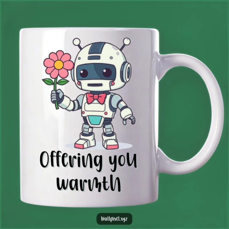 Funny Retro Robot Flower Mug, a Sweet and Hilarious Gift Idea