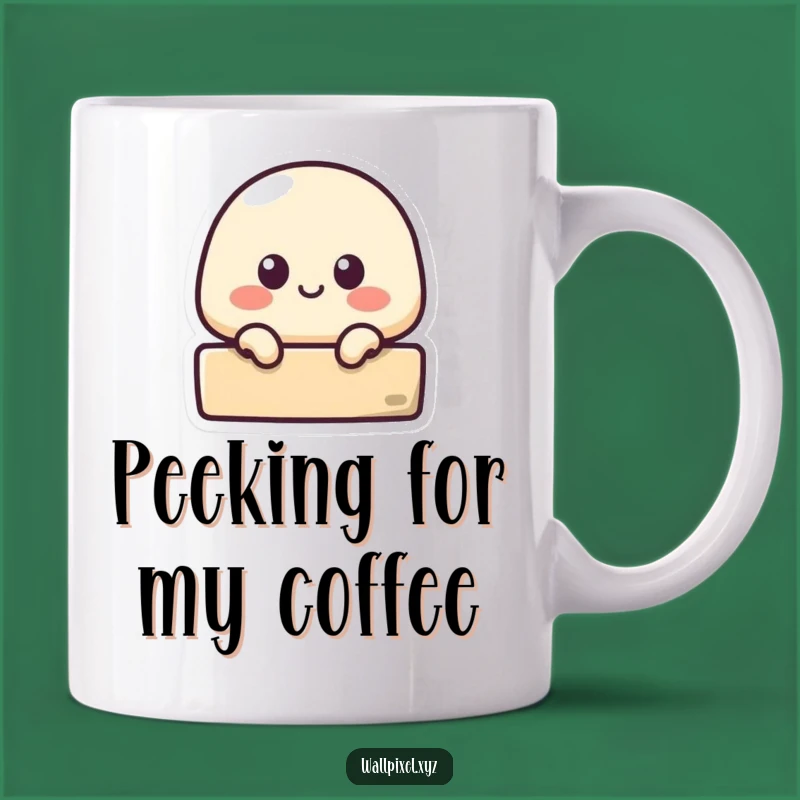 Funny Pixel Blob Peek Mug: A Quirky Gamer Gift for Curious Minds