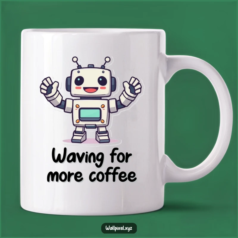 Funny Pixel Robot Mug - Retro Tech Gift for Cheerful Greetings