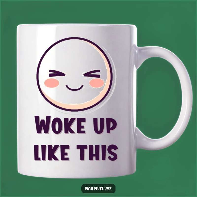 Funny Pixel Smiley Mug: Mischievous Wink Design, Perfect Gift for Jokers!