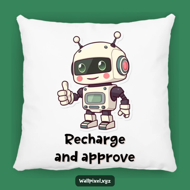 Cozy Funny Pixel Robot Pillow: Comfort with a Positive Message