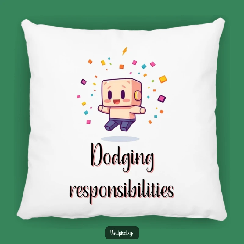 Funny Pixel Confetti Pillow: Rest Your Head on Retro Gaming Fun