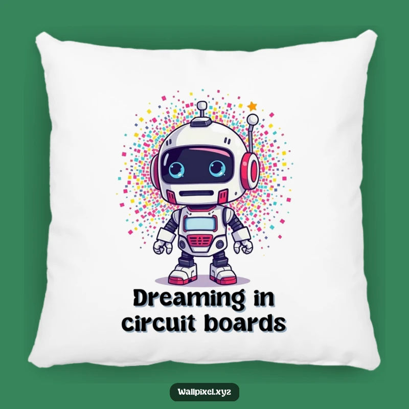 Funny Robot Pixel Explosion Pillow - A Comfy and Humorous Couch Accessory Gift!